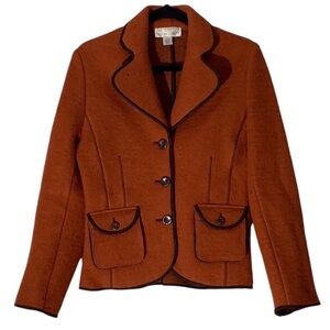 Casual Corner Vintage Orange Wool Blazer Jacket